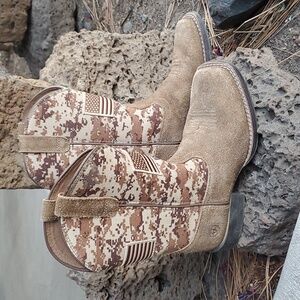 Ariat Cowboy Boots, Patriotic Camo 13